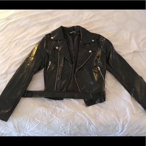 SEXY FAUX LEATHER JACKET